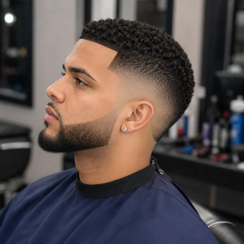 High burst fade haircut