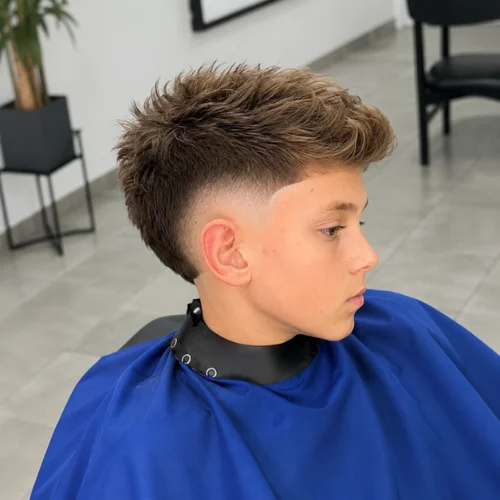 Young man with a mohawk fade haircut