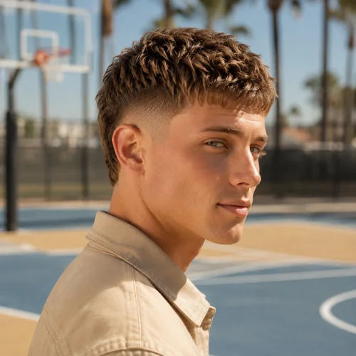 Short burst fade with textured crop