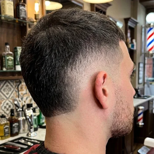 Burst Fade Buzz Cut Mullet haircut