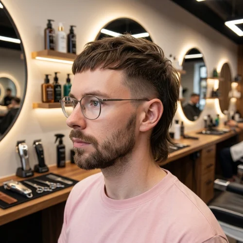 Burst Fade Mullet for Thin Hair haircut