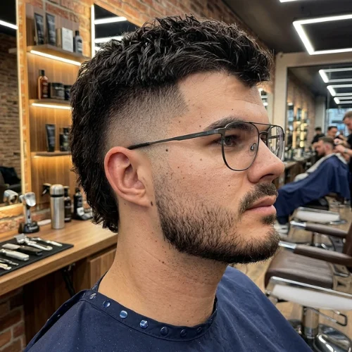 Undercut Burst Fade Mullet haircut